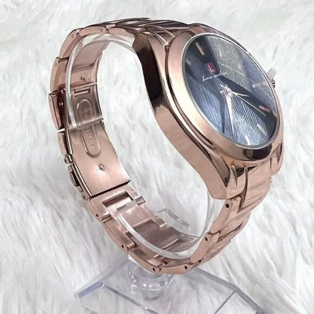 Luis Cardini Rose Gold Quartz Women's Watch Elegant Timepiece Black‎ Dial